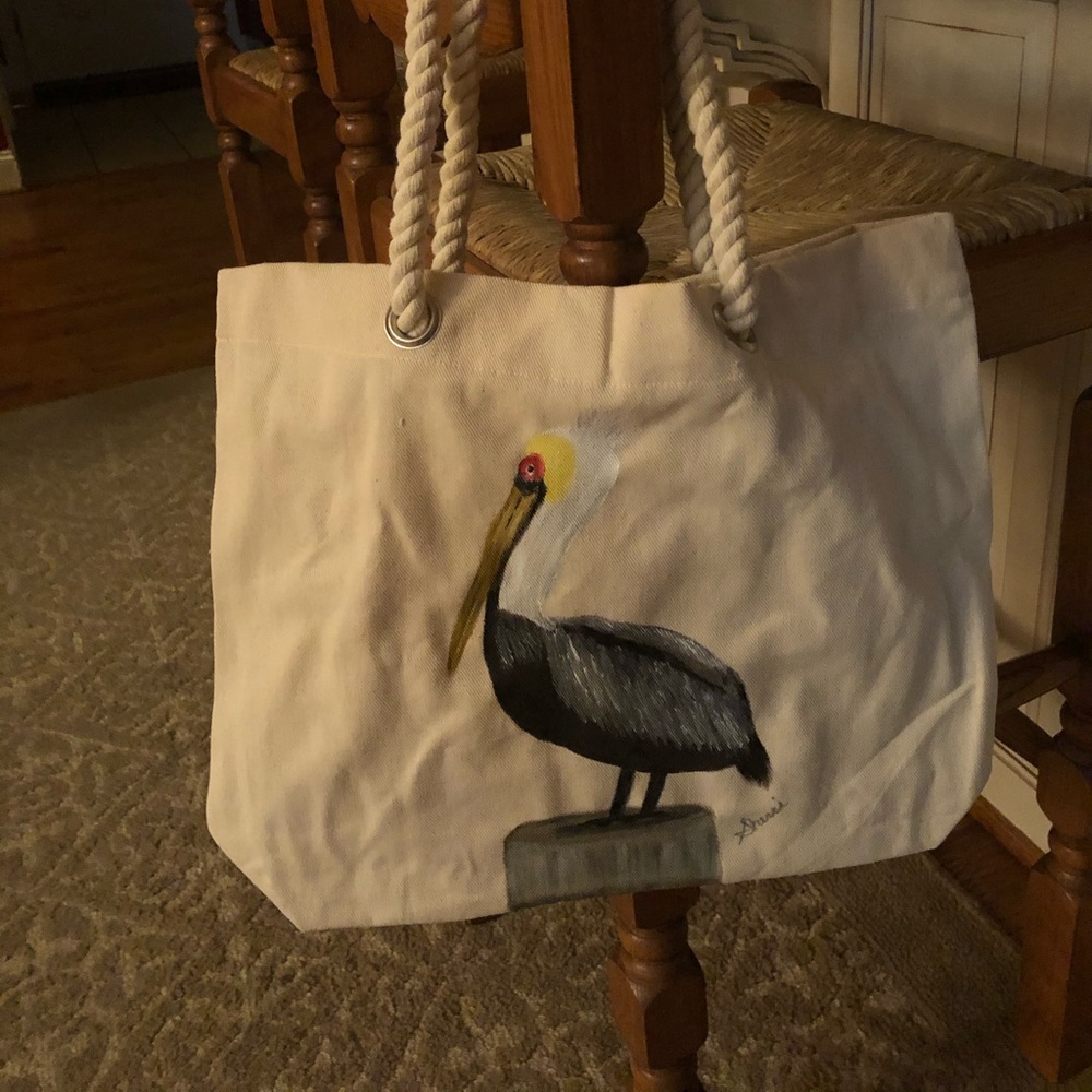 Hand-Painted Canvas Tote Bag